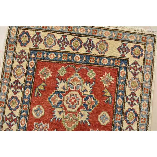 Kazak Runner 2'7'' X 10'6'' Red Wool Hand-Knotted Oriental Rug For Sale In Philadelphia - Image 6 of 13