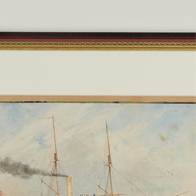 Antique Watercolor of the English Steamship H. M. S. Jackal For Sale - Image 4 of 13