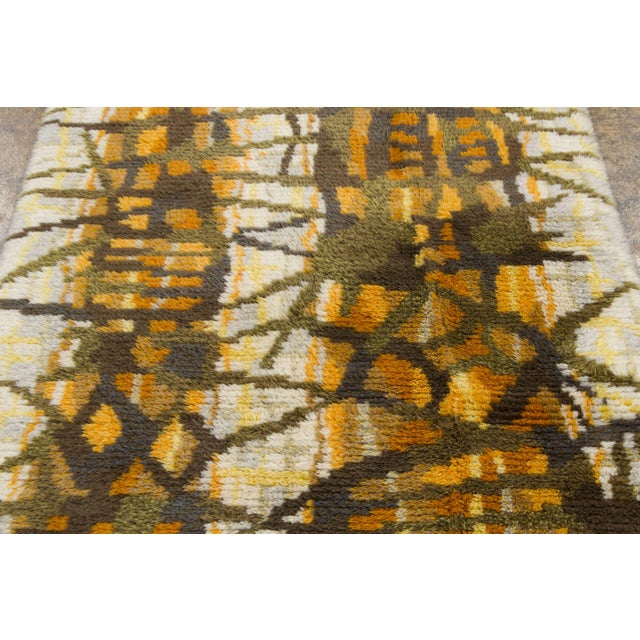 1950s Vintage Swedish Rya Wool Rug in Fall Hues by Rug & Kilim, 1950-1959 For Sale - Image 5 of 9