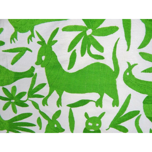 Wild Animals Green Embroidered Tapestry For Sale - Image 9 of 13