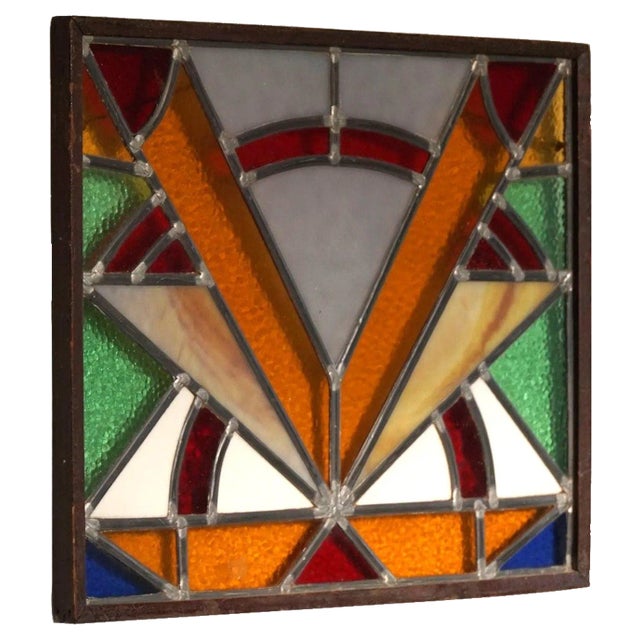 Art Deco Scandinavian Colored Glass Wall Art, 1930s For Sale