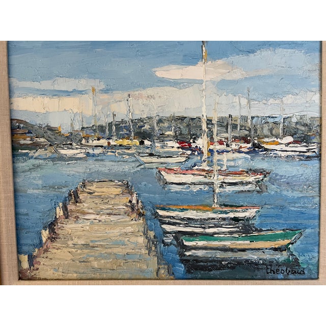 Postmodern Vintage French Impressionist Painting by Renee Theobald W/ Gilt Frame For Sale - Image 3 of 11