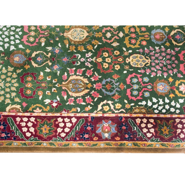 Green Rare Early 20th Century German Tetex Tabriz Rug For Sale - Image 8 of 16
