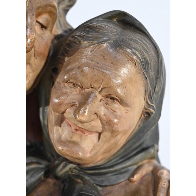 E.Ceccarelli, Les Noces d’Or, Late 1800s, Terracotta Sculpture For Sale - Image 9 of 18