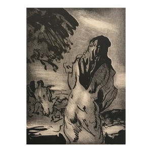 1950s Myron Nutting Female Nude Lithograph