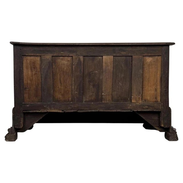 Wood 18th Century Georgian English Carved Oak Coffer For Sale - Image 7 of 11