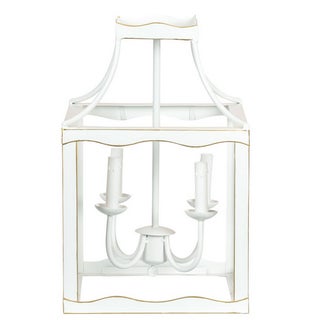 Soft White & Gold Lantern - Medium, 18.5" For Sale