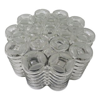 Architectural Textured Glass Flush Mount by Wila Leuchten, Germany, 1970s For Sale