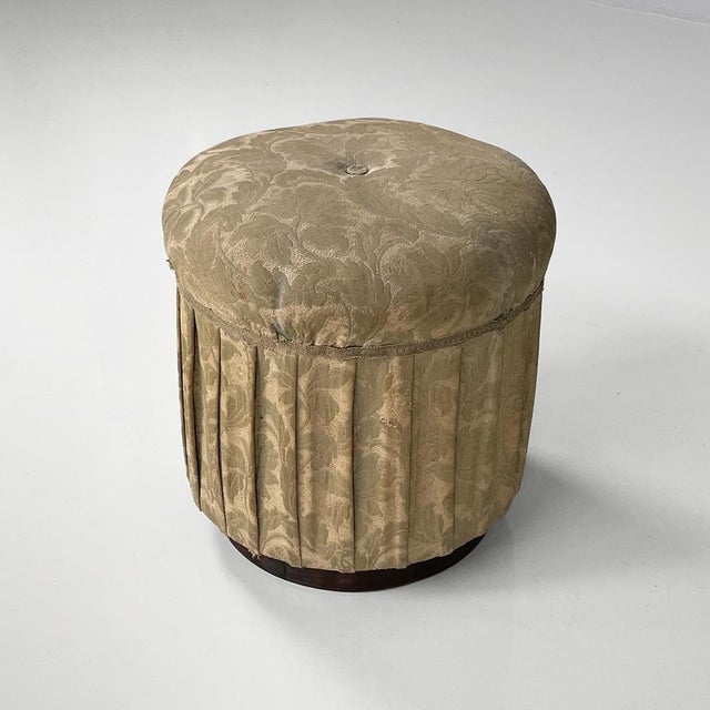 Italian Ottoman in Fabric, 1900s For Sale - Image 5 of 18