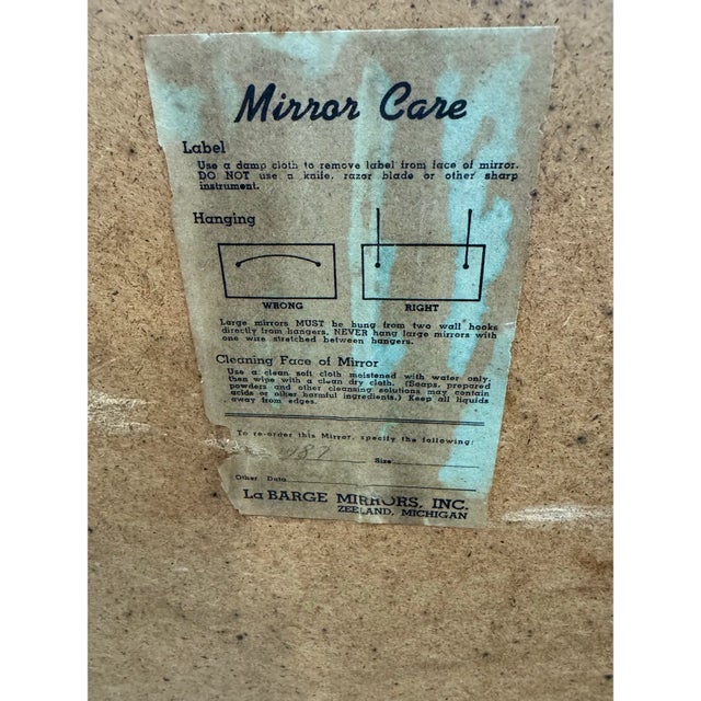 Vintage LaBarge French Style Hand Painted Carved Wood Trumeau Mirror For Sale - Image 11 of 12