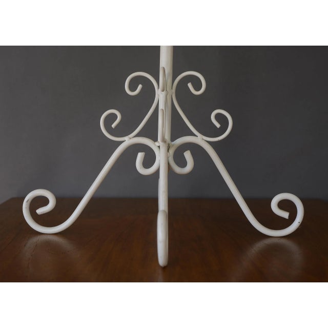 Metal Vintage Sculptural French Country White Metal Candelabra Stand For Sale - Image 7 of 13