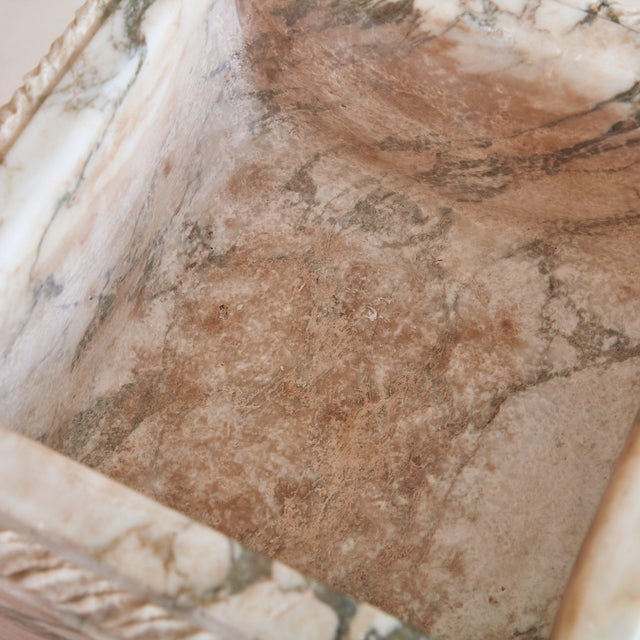 Stone White Carrara Marble Square Planter, France 20th Century For Sale - Image 7 of 11
