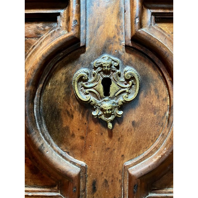 17th Century Italian Walnut Baroque Chest of Drawers with Bronze Handles For Sale - Image 15 of 17