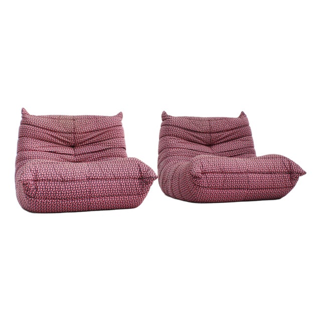 Vintage Togo Chairs by Michel Ducaroy for Ligne Roset, 1974, Set of 2 For Sale