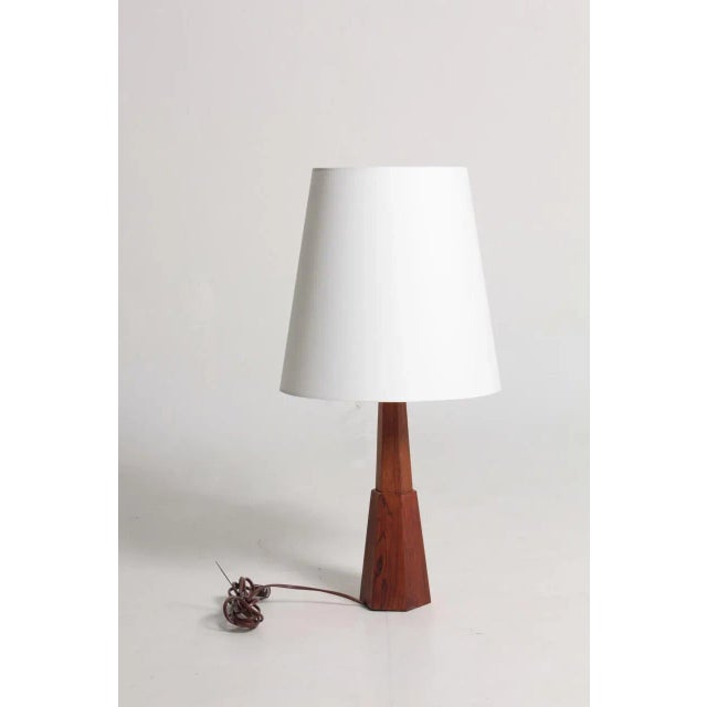 Brown Mid-Century Danish Rosewood Table Lamp, 1950s For Sale - Image 8 of 8