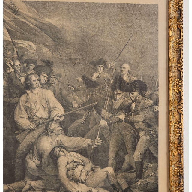 "Death of Gen. Warren", Hand-Tinted Engraving, England Circa 1860 For Sale - Image 4 of 4