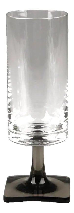 Smoke Berlin Linea Smoke Stem Flutes in Lead Crystal & Square Base by Rosenthal for George Butler Jensen, Set of 8
