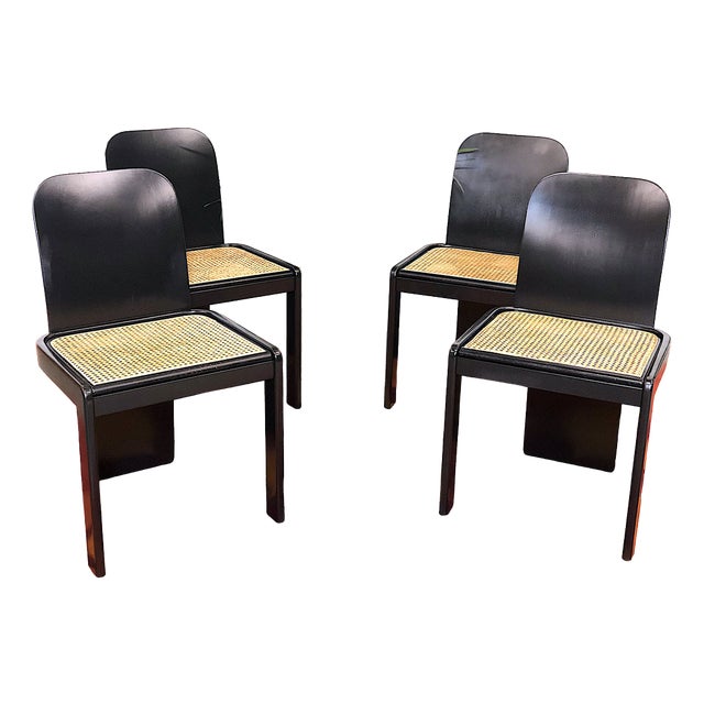 Vintage Italian Desk Chairs by Pierluigi Molinari by Pozzi, 1970s, Set of 4 For Sale