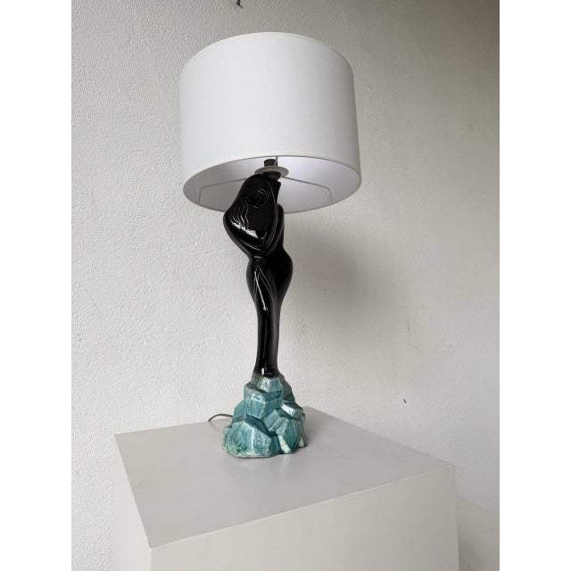 Ceramic Ceramic Female Table Lamp from Monacera, Monaco, 1970s For Sale - Image 7 of 18