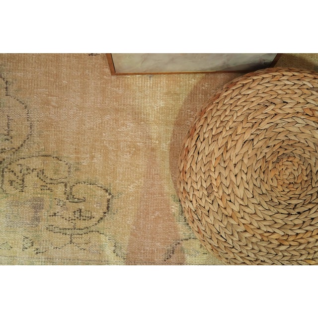 Textile 1970s Vintage Turkish Handmade Wool Cotton Beige Area Rug For Sale - Image 7 of 13