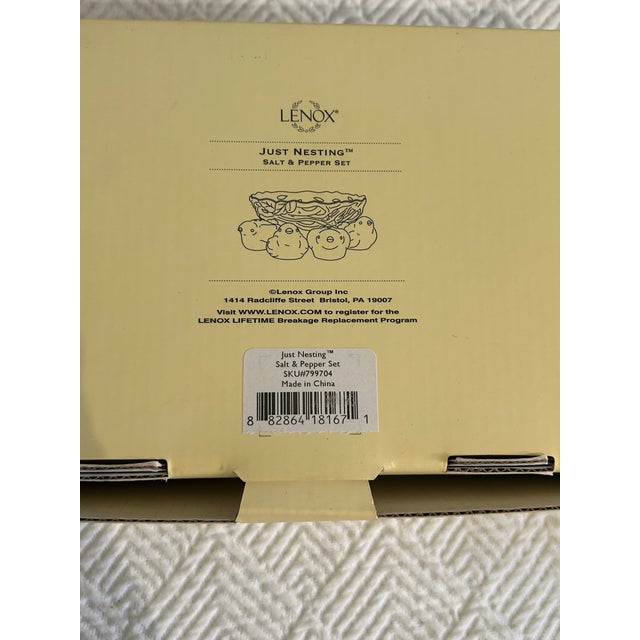 Early 2000’s Lenox “Just Nesting” Fine China Bird Salt and Peppers - Set of 5 Pieces For Sale - Image 11 of 11