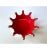 A dramatic Lunares small Splash Bowl in polished sand-cast aluminum with a glossy crimson-red enamel interior. Its crown-...
