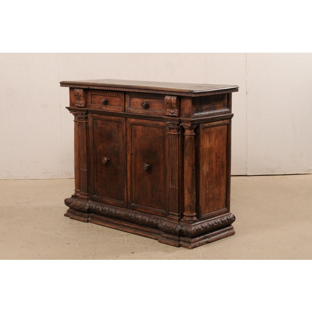 Wood Early 19th C. Cabinet W/ Pilaster Side Posts For Sale - Image 7 of 11