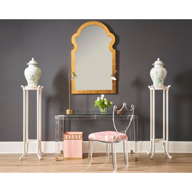 Transitional Acrylic Denver Desk Brass For Sale - Image 3 of 4