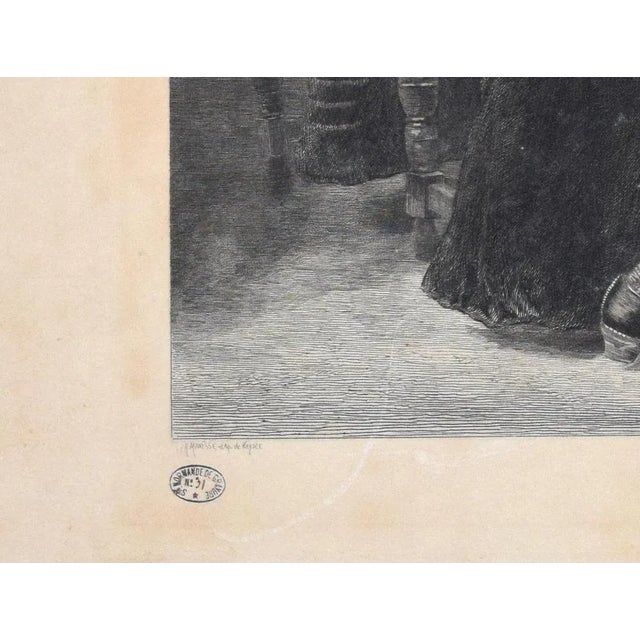 La Leçon de Musique is an artwork realized by the French artist George Henri Manesse in 1892. Etching on paper. Signed on...