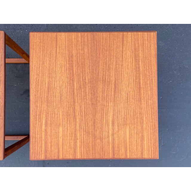 Brown Kai Kristiansen Mid Century Danish Modern Teak Tables - A Pair For Sale - Image 8 of 11