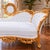 1970s 1970s Artisan Louis XVI Gold Beech Leather Chaise For Sale - Image 5 of 8