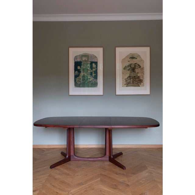 Vintage Danish Wooden Extendable Dining Table from Gudme Møbelfabrik, Set of 3 For Sale - Image 11 of 12