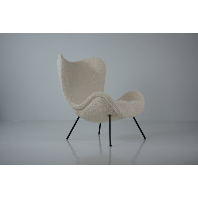 Metal Madame Lounge Chair with Dedar Boucle Fabric by Fritz Neth for Correcta, 1950s For Sale - Image 7 of 12