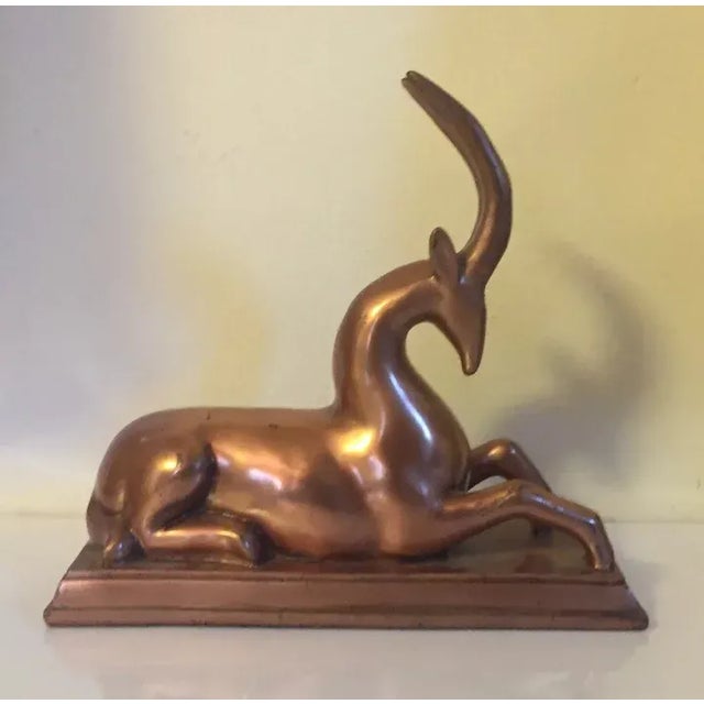 1920 Art Deco Copper Clad Gazelle or Deer Figure For Sale In New York - Image 6 of 13