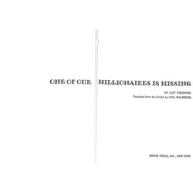 PANDURO, Leif [174] pp. Grove Press, Inc. 1967 First printing 8 1/8" x 5 5/8" Cover artwork by John Trotta