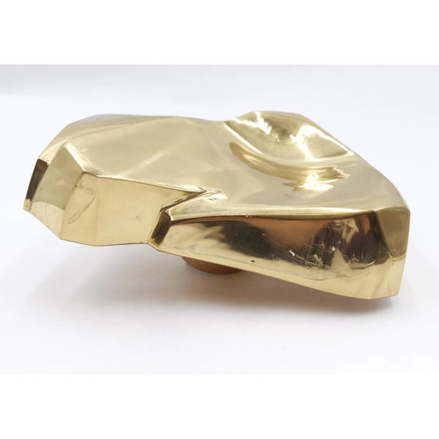 Modern Vintage Modern European Polished Brass Sculptural Door Pull For Sale - Image 3 of 4