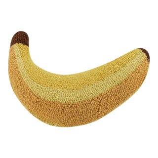 Banana Shaped Hook Pillow, 12" x 12" For Sale