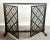 1990s Art Deco Style Black & Bronzed Metal Two-Door & Diamond Design Fireplace Screen For Sale - Image 5 of 16