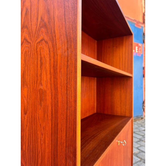 Teak Shelf with Lockable Compartment For Sale - Image 5 of 11