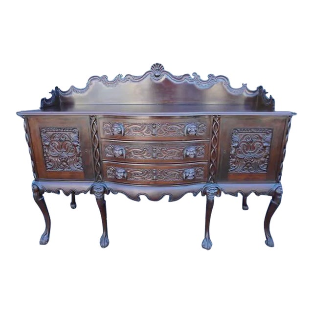Mexican Colonial Chippendale Sideboard 1890 For Sale