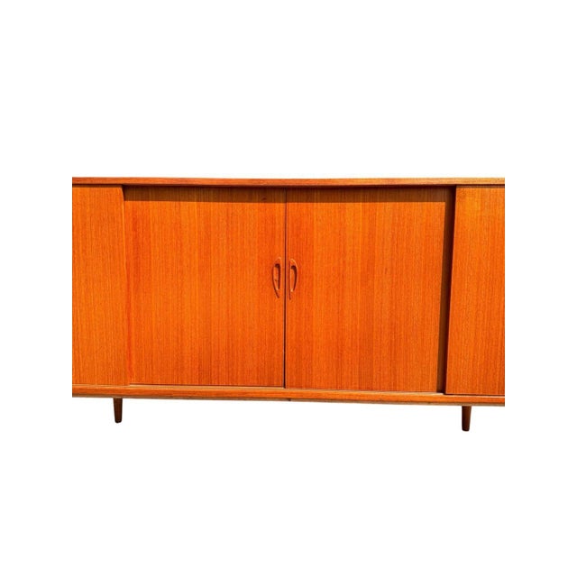 Danish Teak Credenza | Four Sliding Doors | C. 1960s For Sale - Image 4 of 14