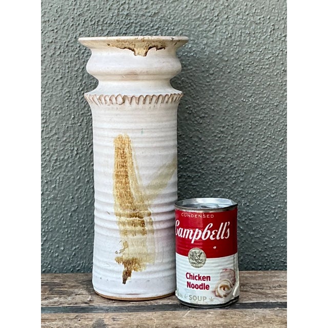 Vintage Handcrafted Ceramic Vase For Sale In West Palm - Image 6 of 12