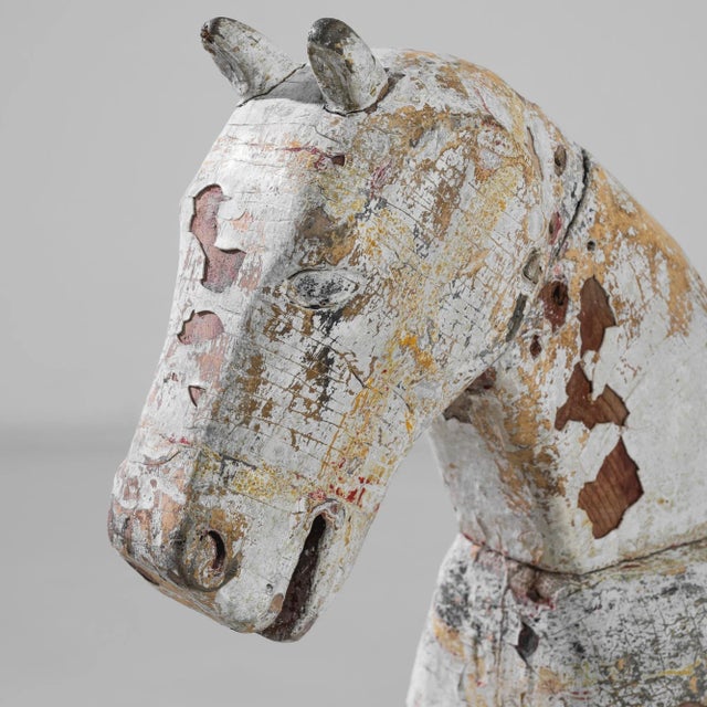 1900s, French Wooden Horse with Saddle For Sale - Image 4 of 7