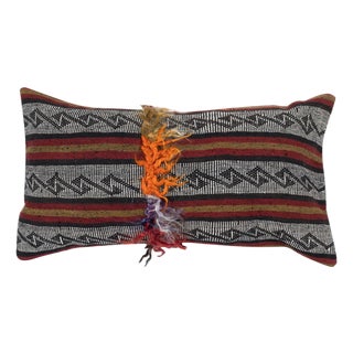 16"x28" Vintage Kilim Cushion Cover. Turkish Lumbar Pillow Cover. Throw Pillow For Sale