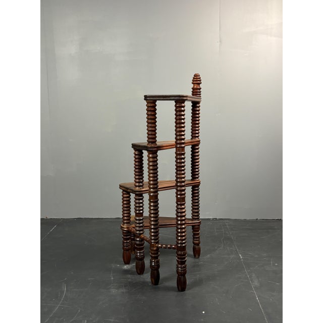 Mid-Century French Turned Wood Library Steps in the style of Charles Dudouyt, 1950s For Sale - Image 10 of 18