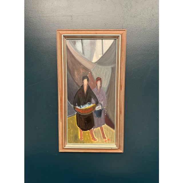 Erik Lo, Figures, 1950s, Oil on Canvas, Framed For Sale - Image 17 of 17