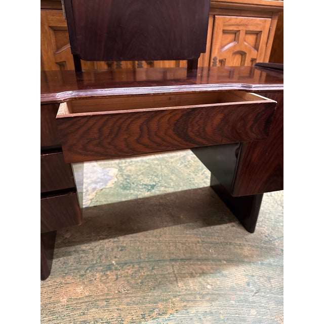 1950s 1950s Danish Modern Petite Rosewood Vanity Desk Table For Sale - Image 5 of 8