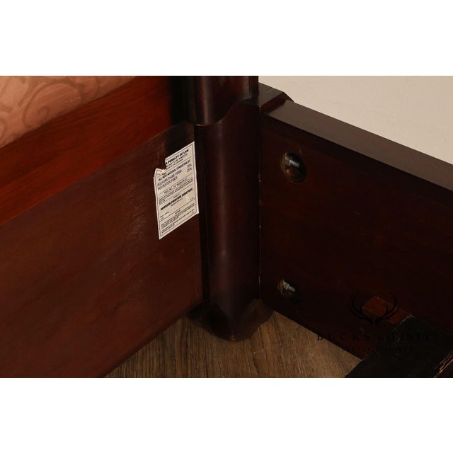 Henredon Mahogany Queen Bed with Tufted Upholstered Headboard For Sale In Philadelphia - Image 6 of 18