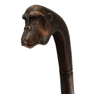 Vintage Monkey Head Walking Stick/Cane For Sale