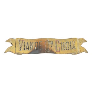 French Boucherie Shop Sign, Ca. 1900 For Sale
